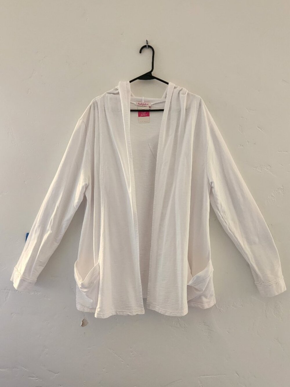 NWT, Fresh Produce, white hooded cardigan, size XL/XXL